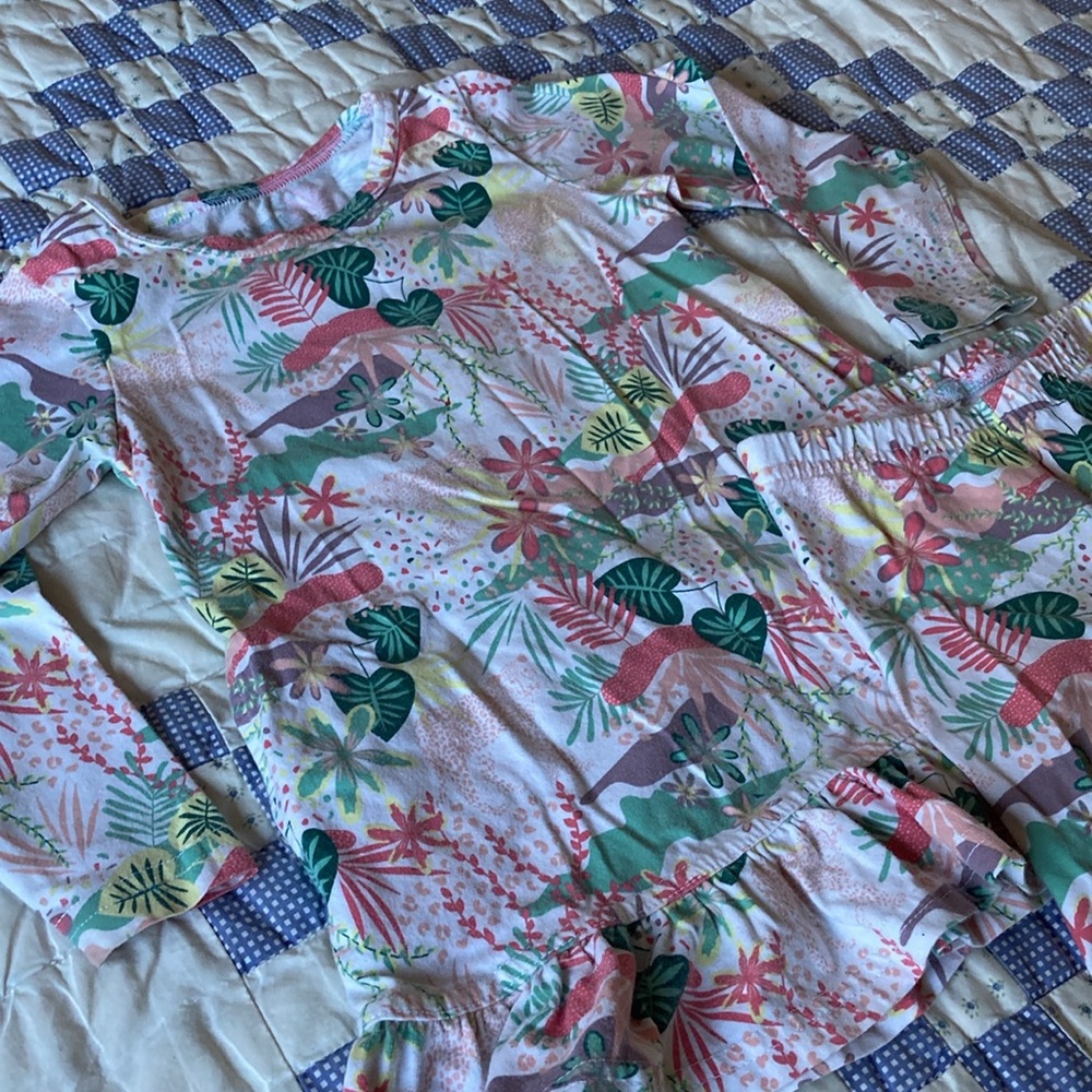 Pact Pink and Green Floral Matching Set